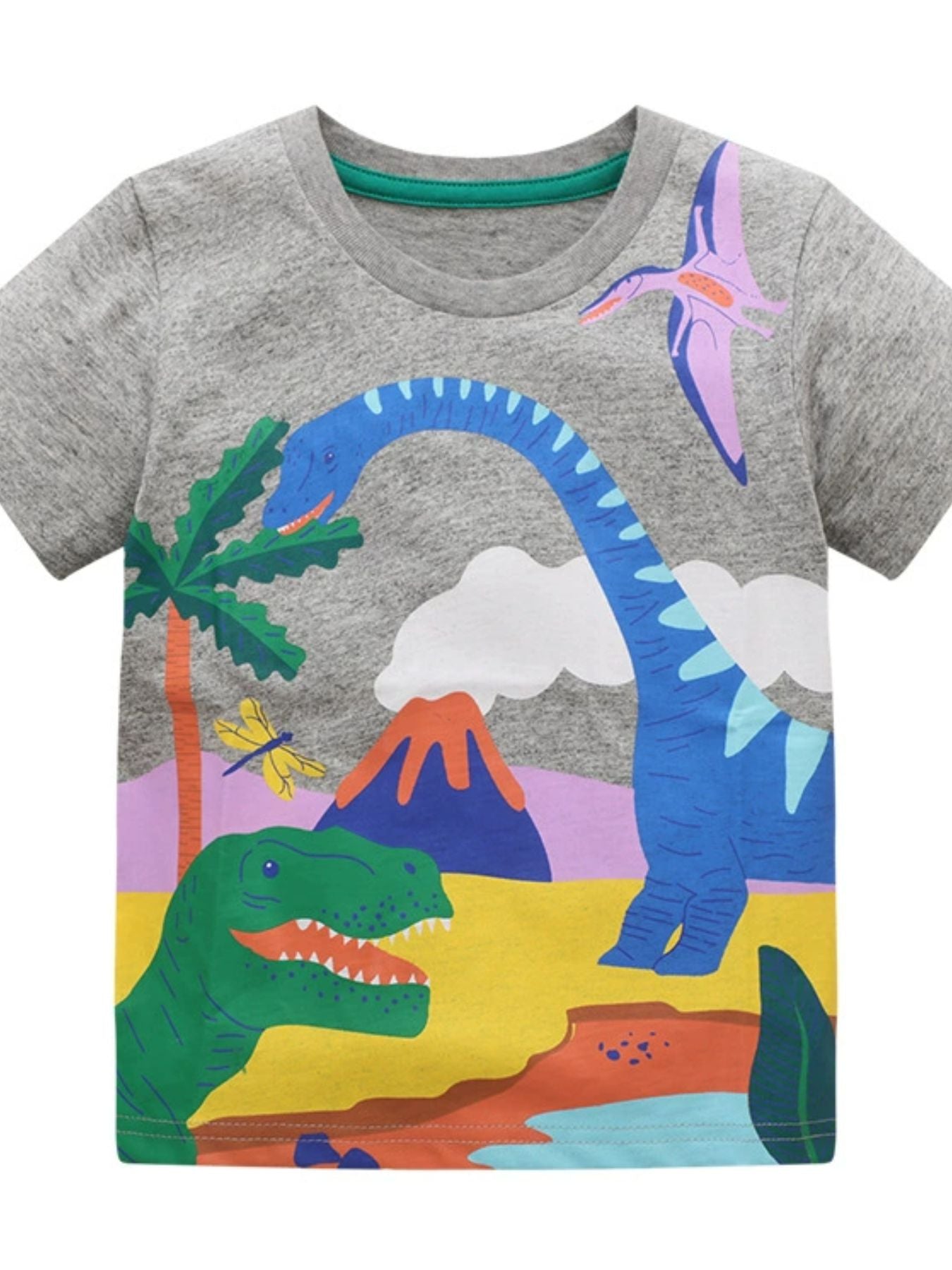 Children's Printed Round Neck Short Sleeve T-Shirt