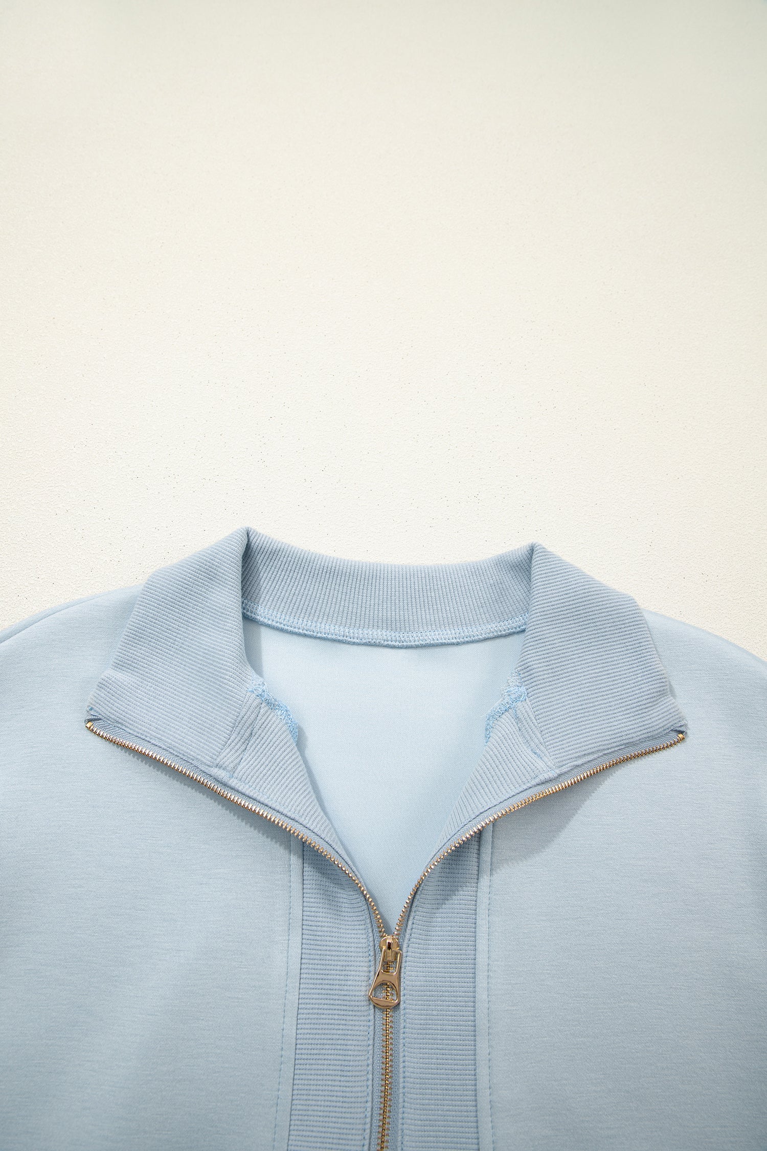 Beau Blue Half Zip Polo Tee Casual Pant Set