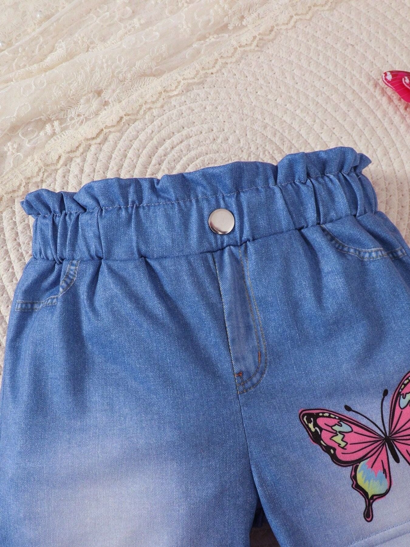 Children's Ruffled Butterfly Tee and Shorts Set