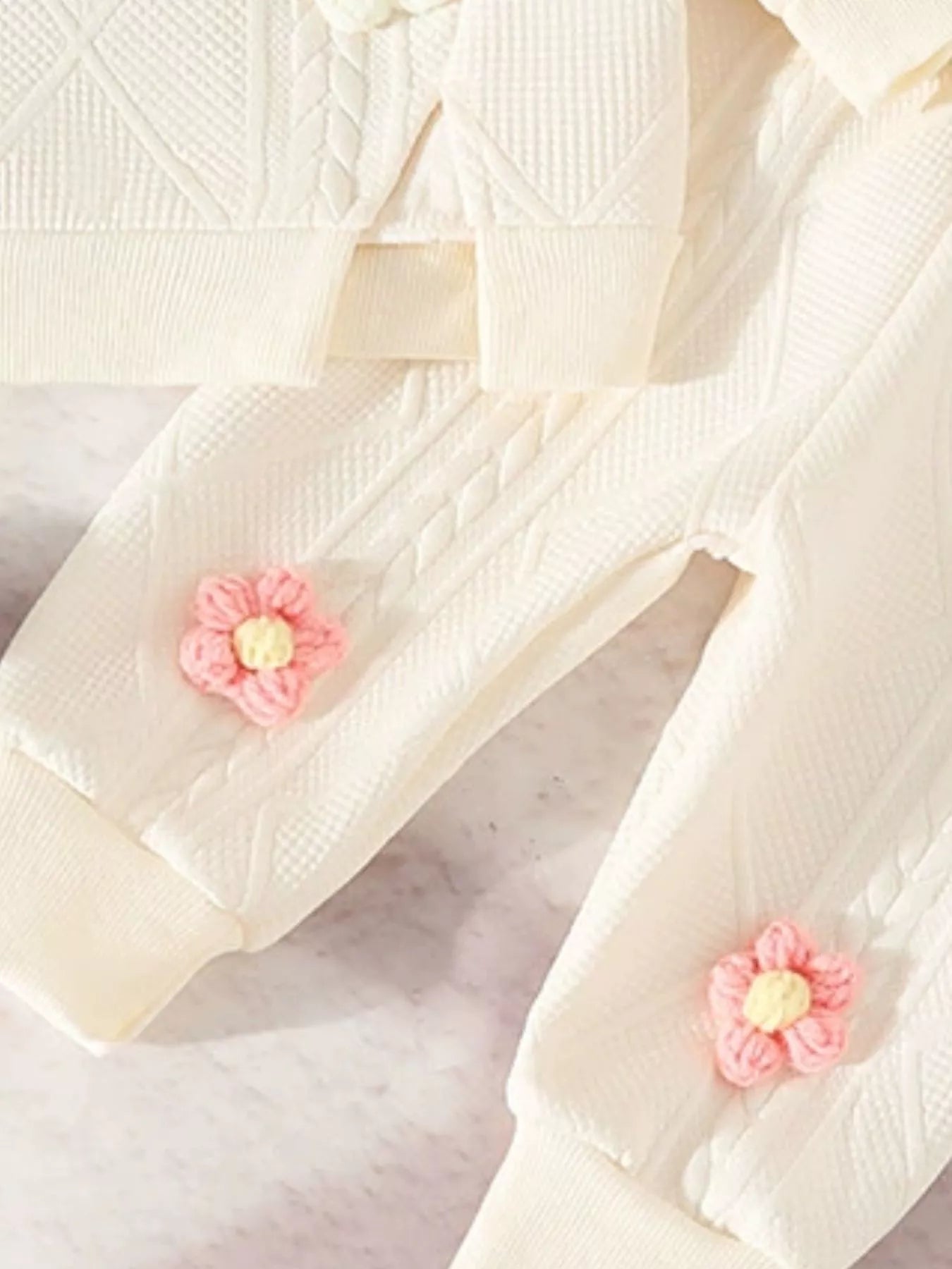 Children's Floral Applique Top and Pants Set
