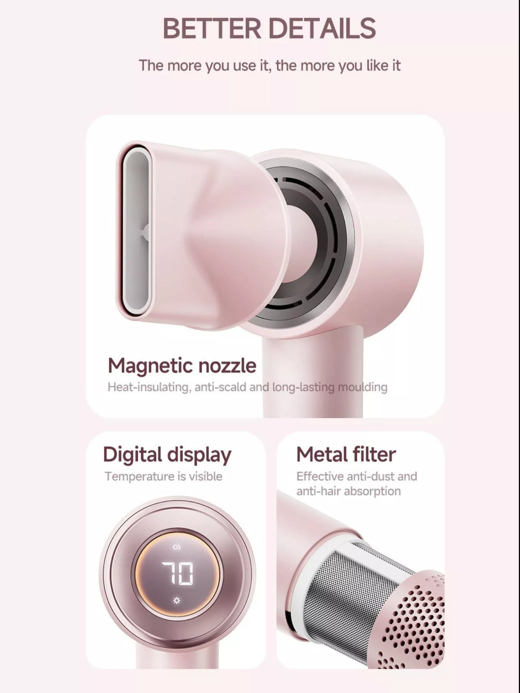 Temperature Control High-Speed Hair Dryer