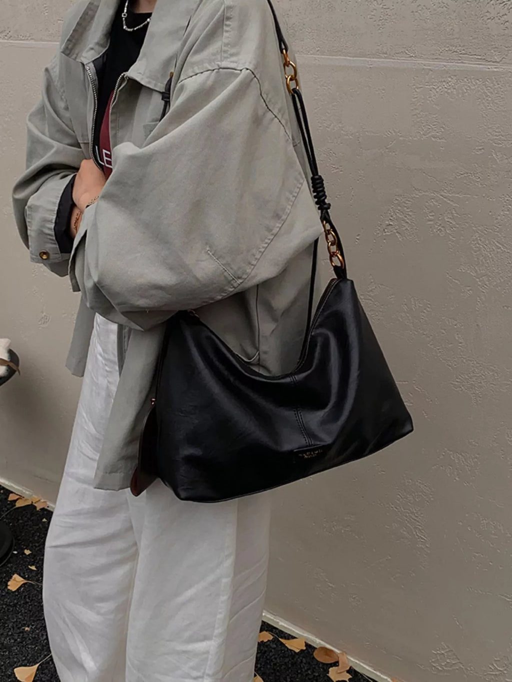 Leather Adjustable Strap Shoulder Bag
