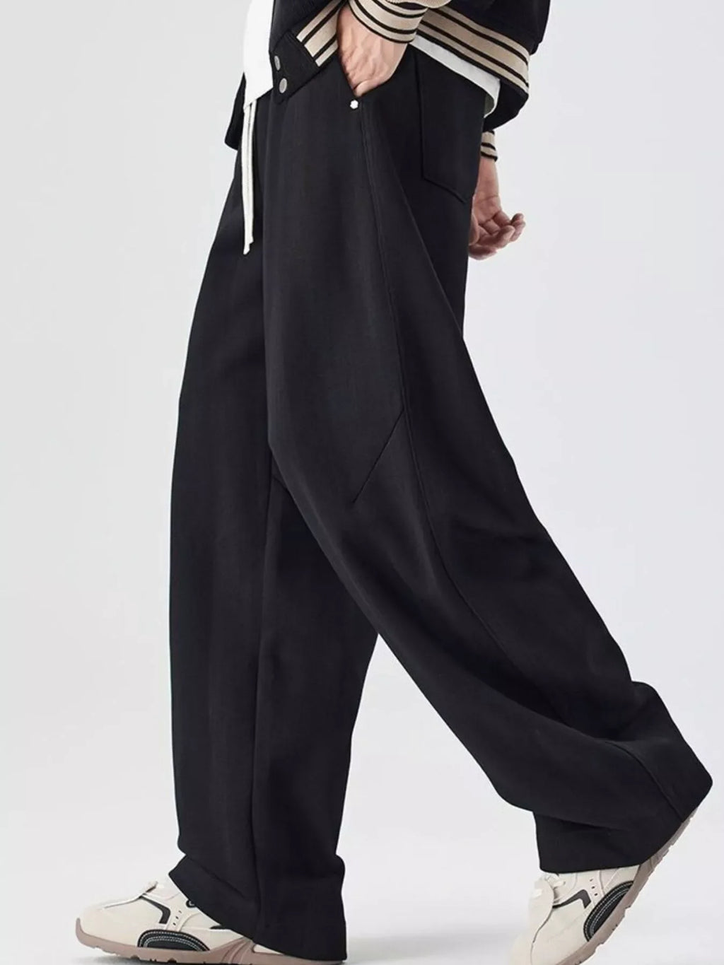 Men's Plus Size Relaxed Fit Drawstring Casual Pants