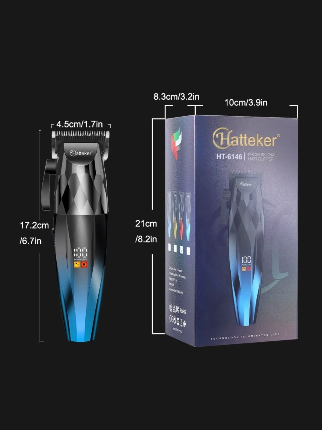 Cordless Hair Clipper with LED Display
