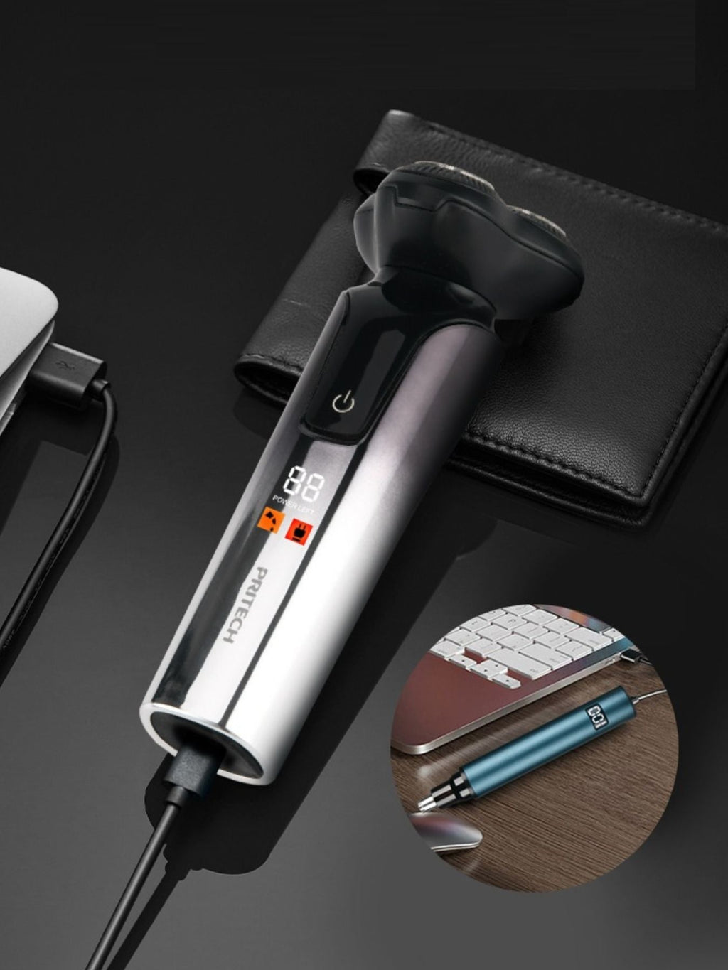Rotary Rechargeable Electric Shaver and  Nose Hair Trimmer