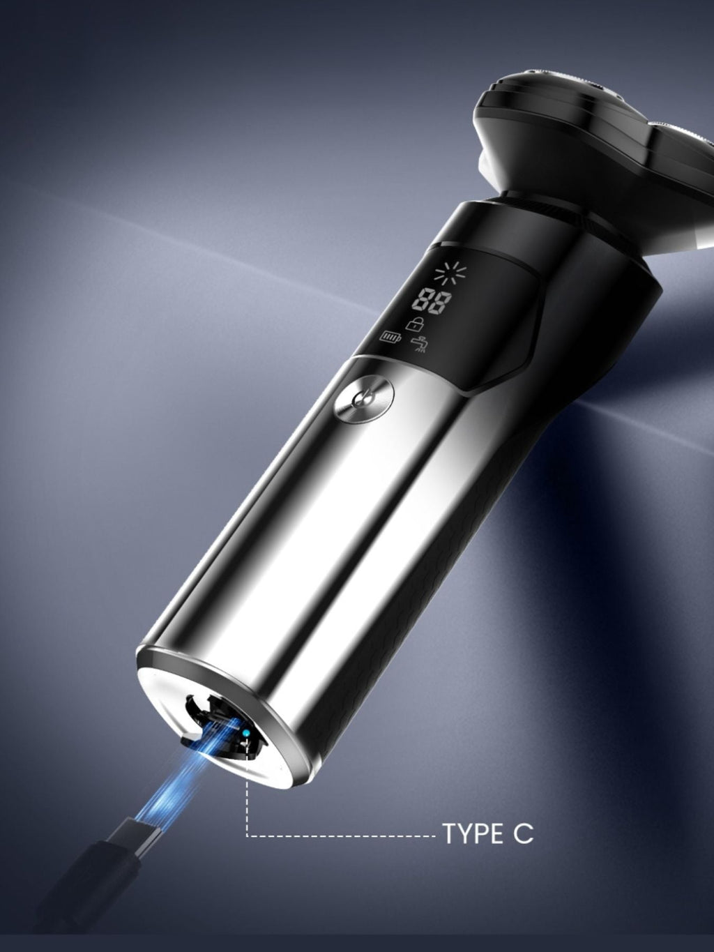 Rechargeable Electric Rotary Shaver with LED Display