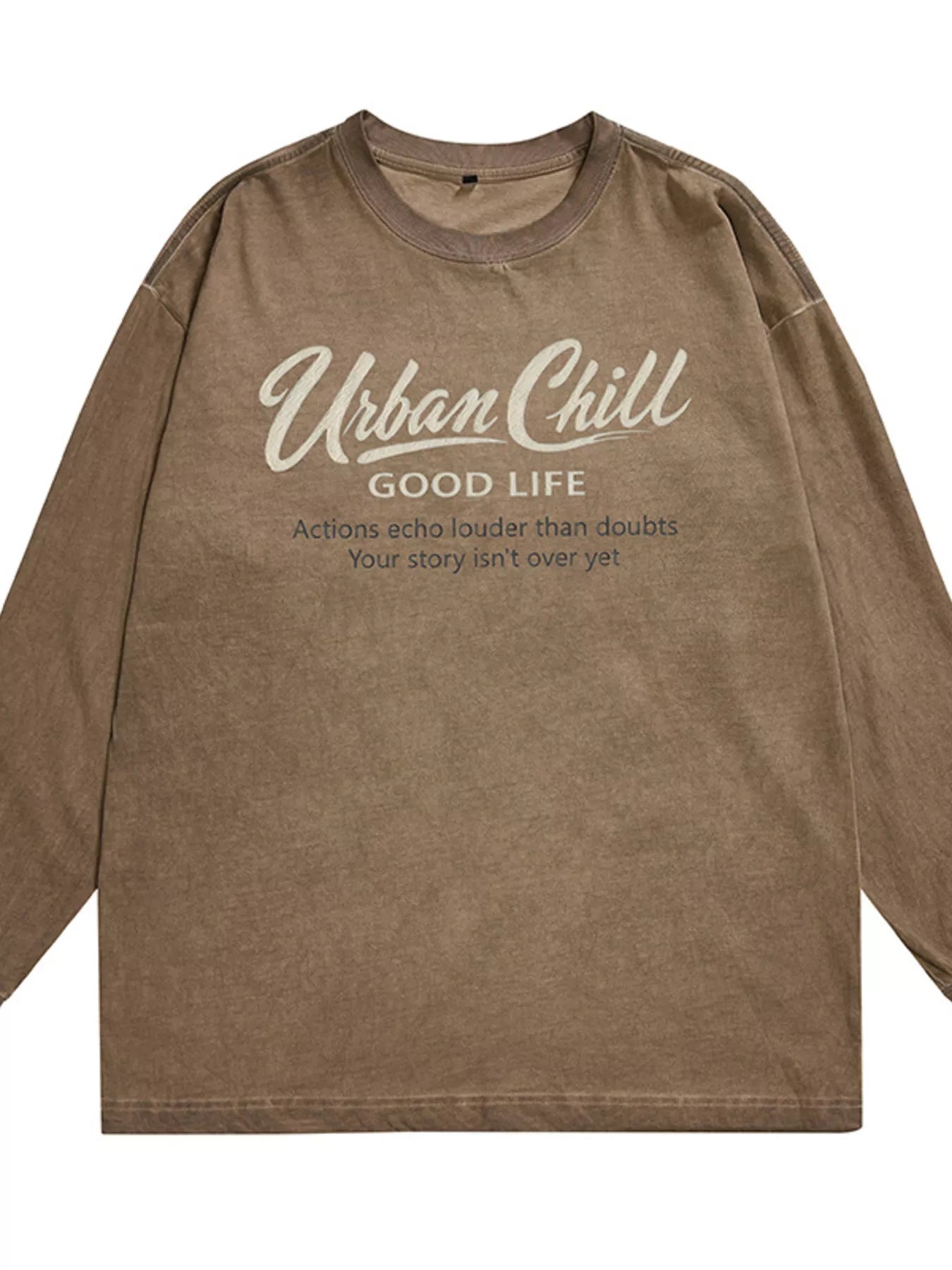 Men's Plus Size Letter Graphic Long Sleeve T-Shirt