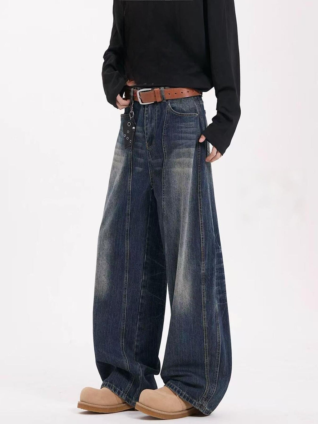 Men's Full Size Vintage Wide Leg Jeans Plus Size