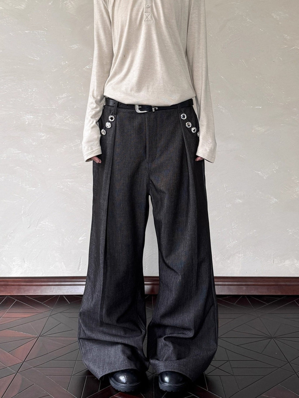 Men's Plus Size Wide Leg Pants