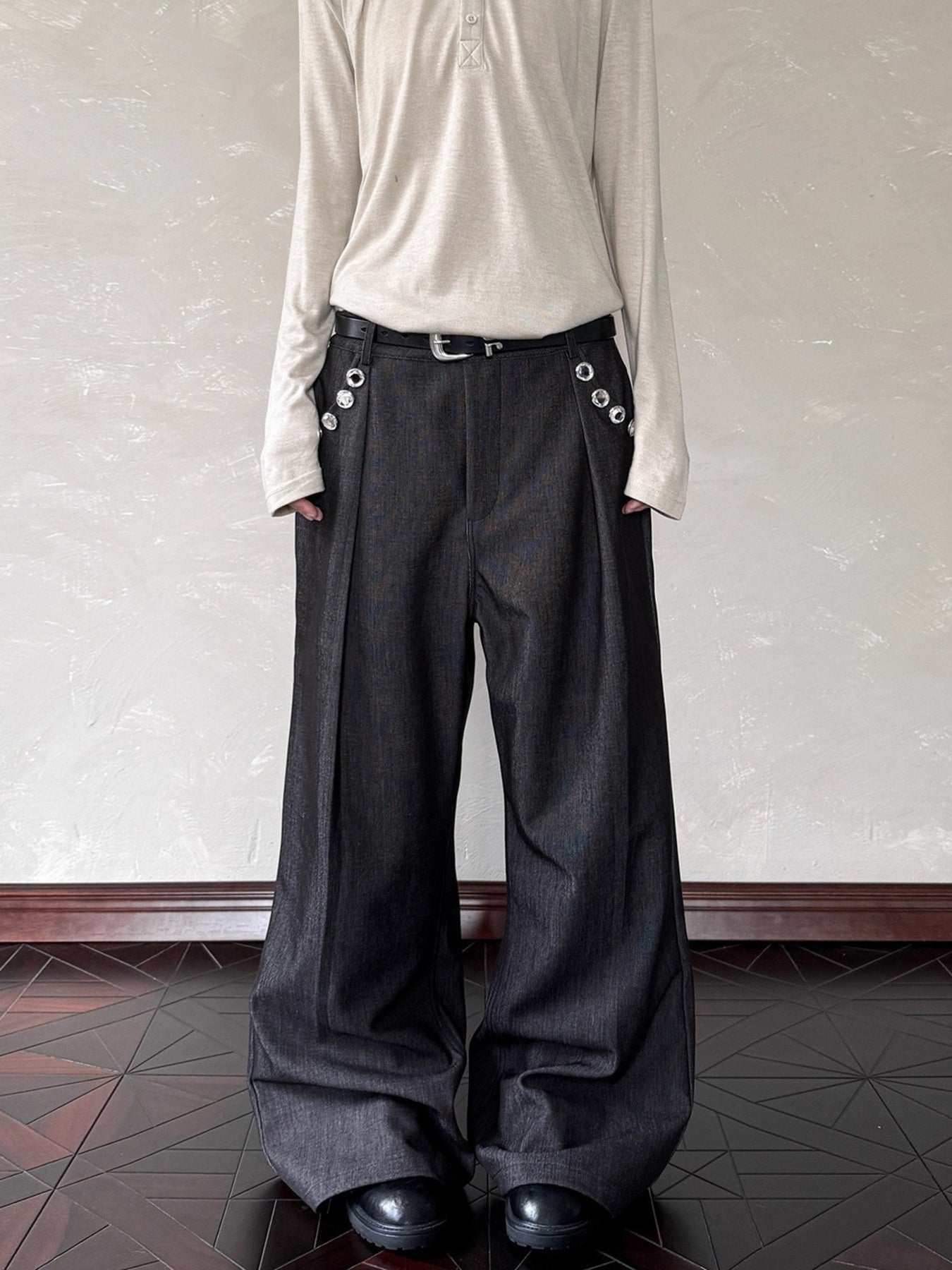 Men's Plus Size Wide Leg Pants