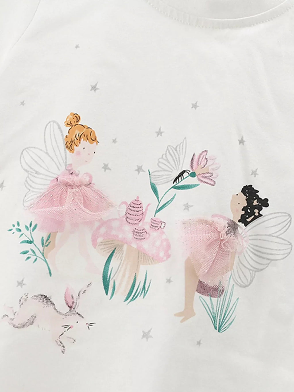 Children's Fairy Graphic Tee and Polka Dot Shorts Set