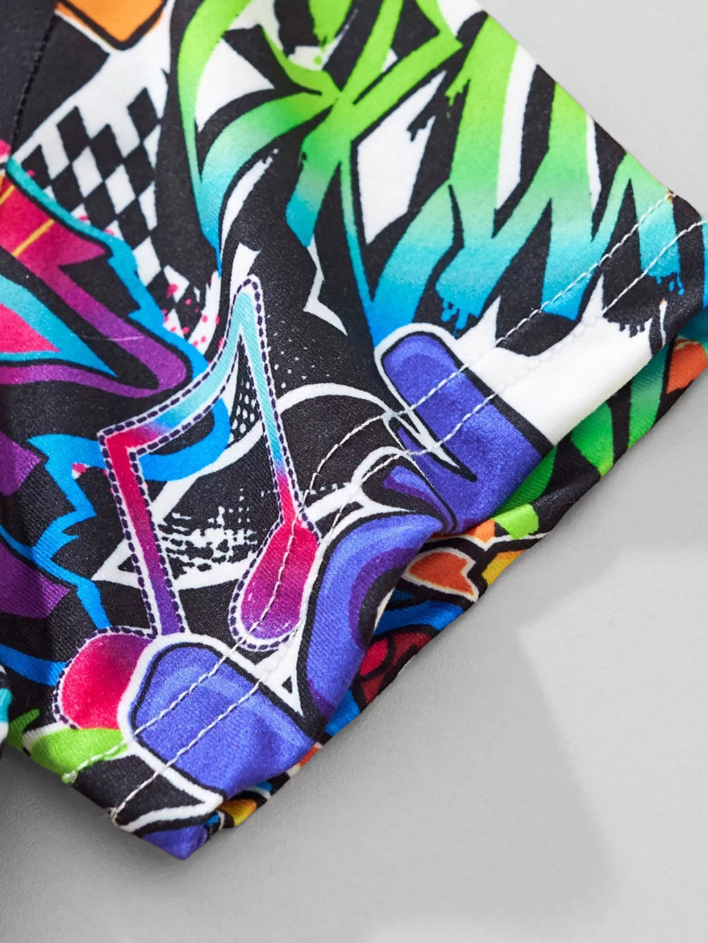 Children's Graffiti Print Crew Neck Short Sleeve T-Shirt