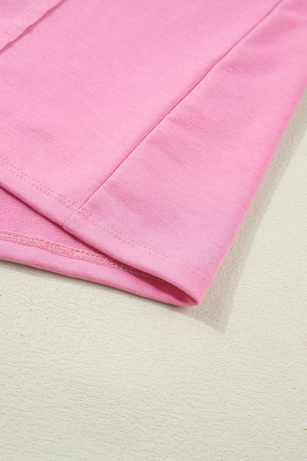 Bright Pink Floral Patched Raw Seam Big Flower Oversize Tee