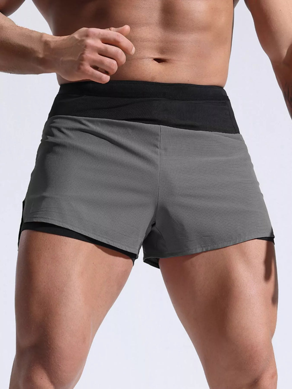 Men's Full Size Contrast Active Shorts Plus Size