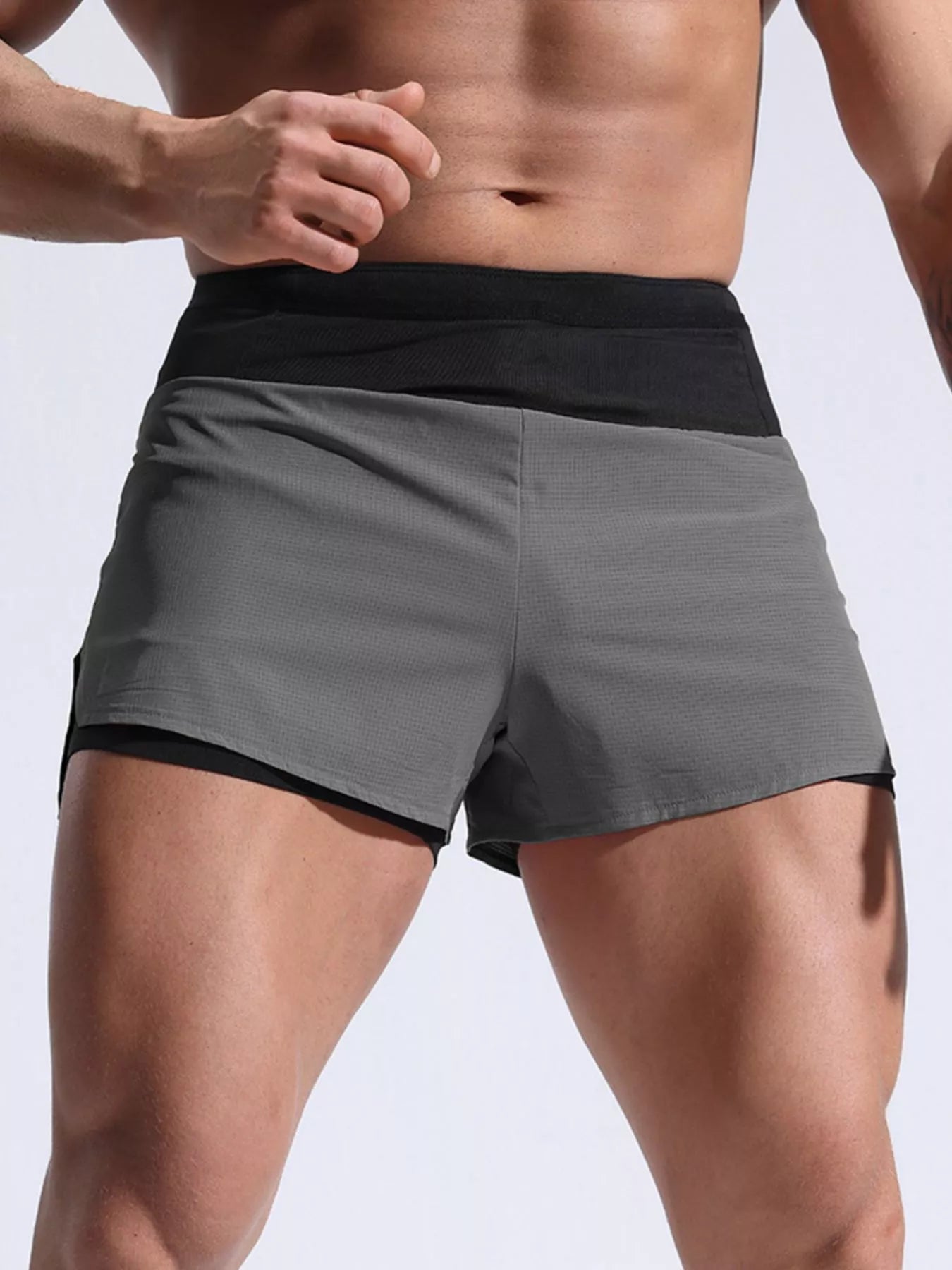 Men's Full Size Contrast Active Shorts Plus Size