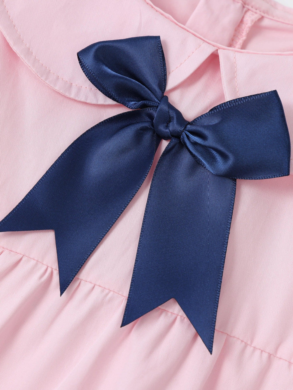 Children's Bowknot Peter Pan Collar Dress