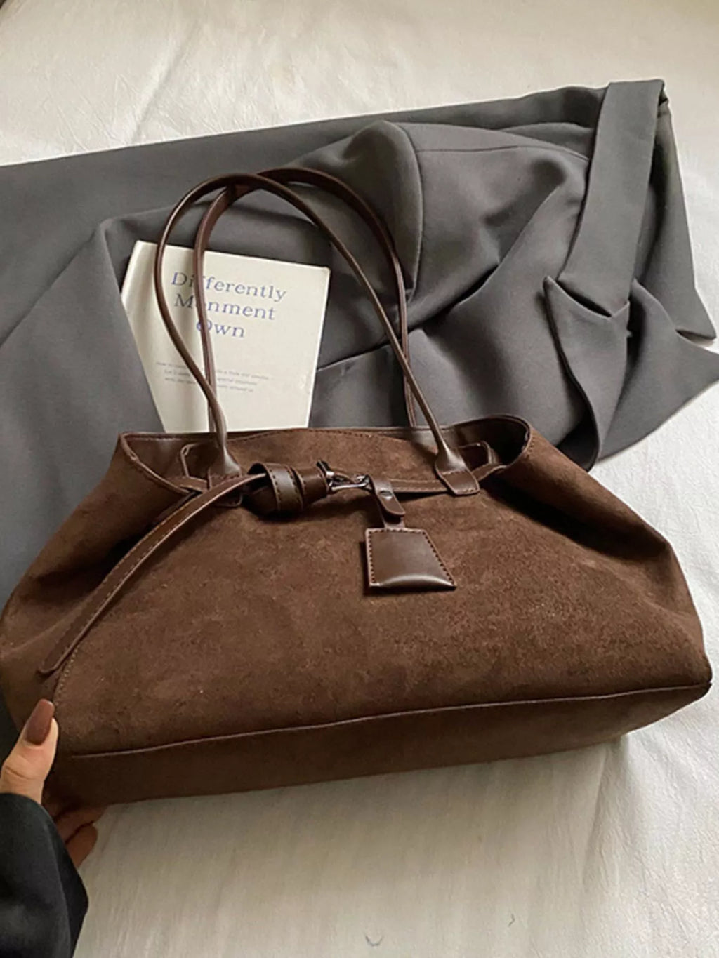 Lightweight Suede Shoulder Bag