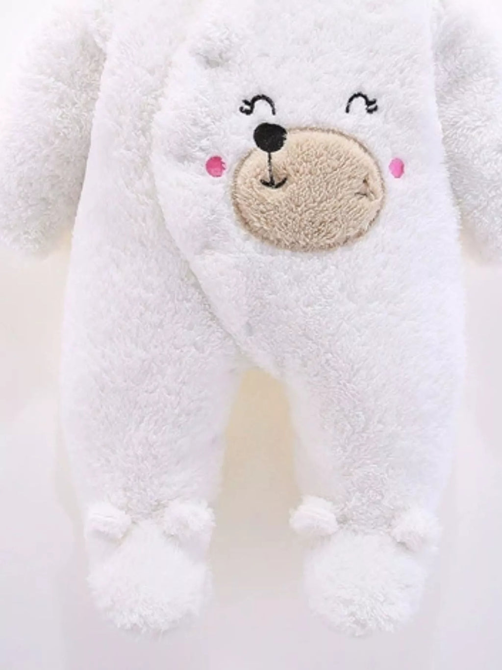 Children's Cute Bear Hooded Fleece One-Piece