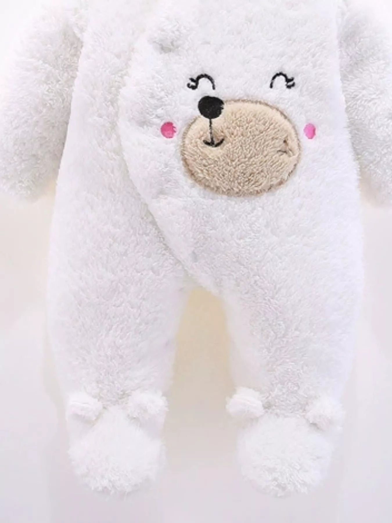 Children's Cute Bear Hooded Fleece One-Piece