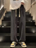 Men's Full Size Loose Fit Drawstring Wide Leg Jeans Plus Size