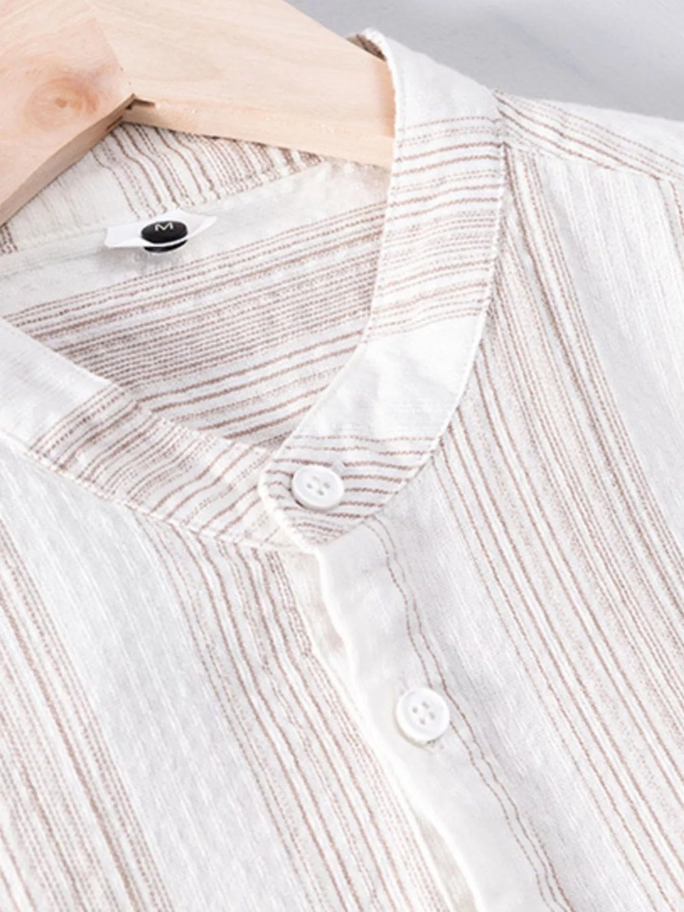 Men's Plus Size Striped Short Sleeve Blouse