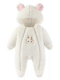 Cute Bunny Hooded Fleece One-Piece