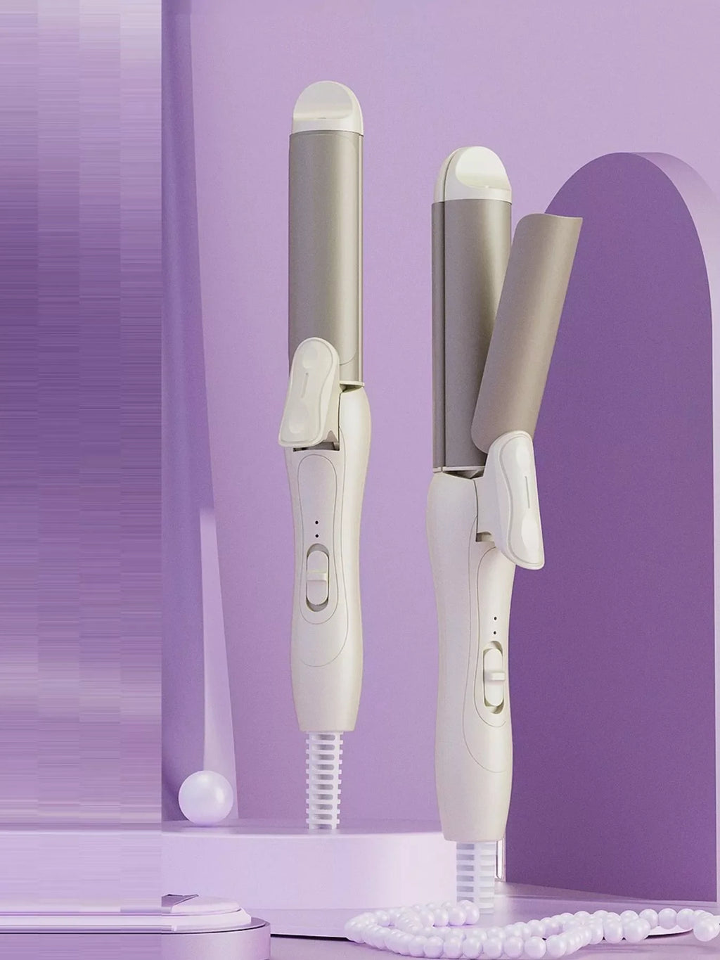 2-in-1 Rotating Hair Curling Iron
