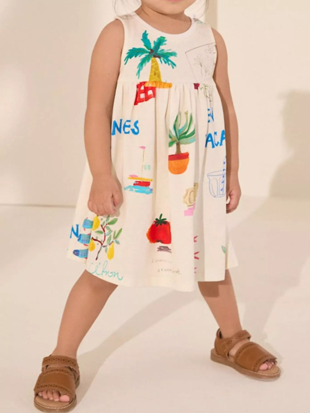 Children's Printed Sleeveless Summer Dress