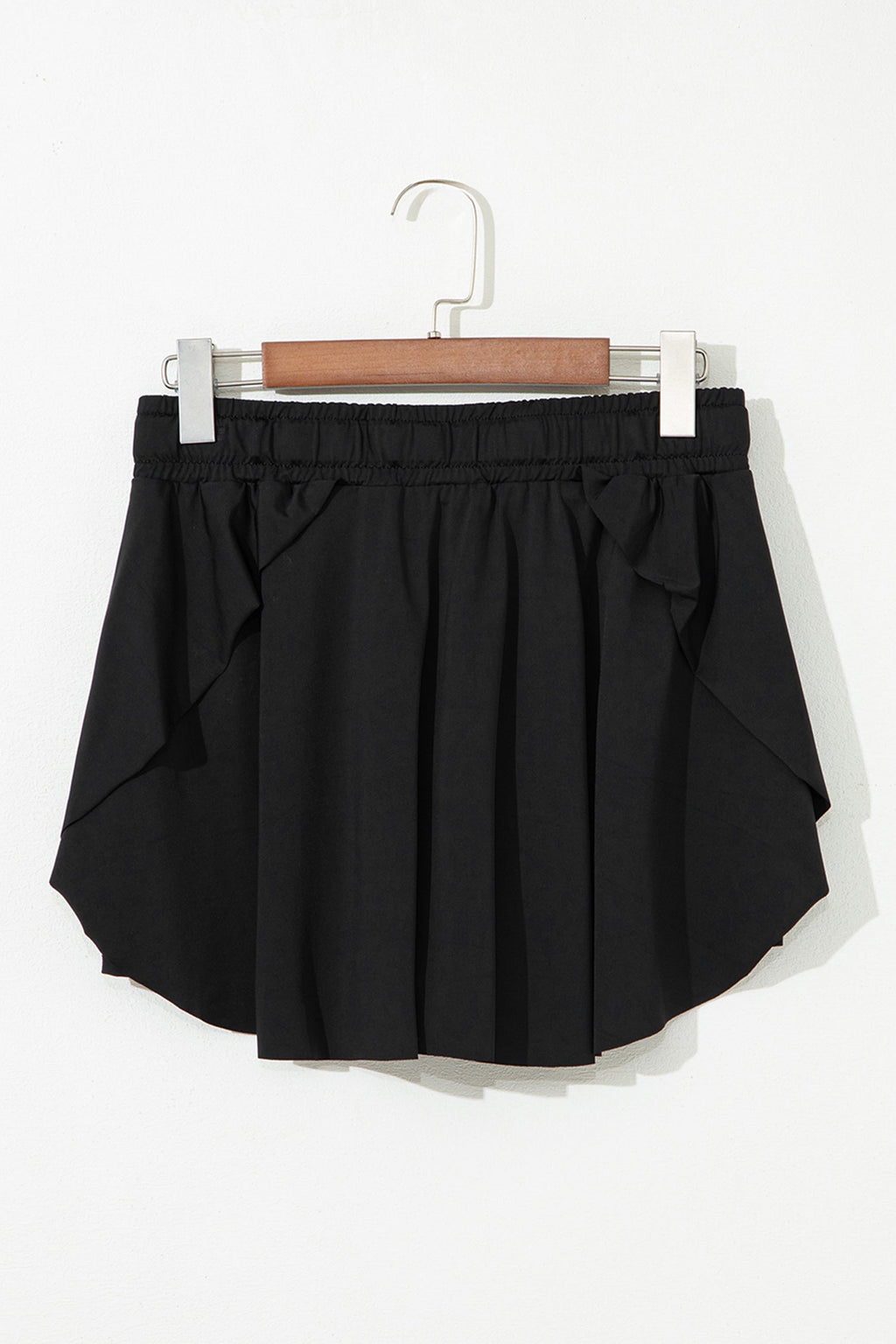 Black Drawstring Waist Above Knee Casual Shorts Wholesale