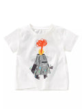 Children's Volcano Round Neck Short Sleeve T-Shirt