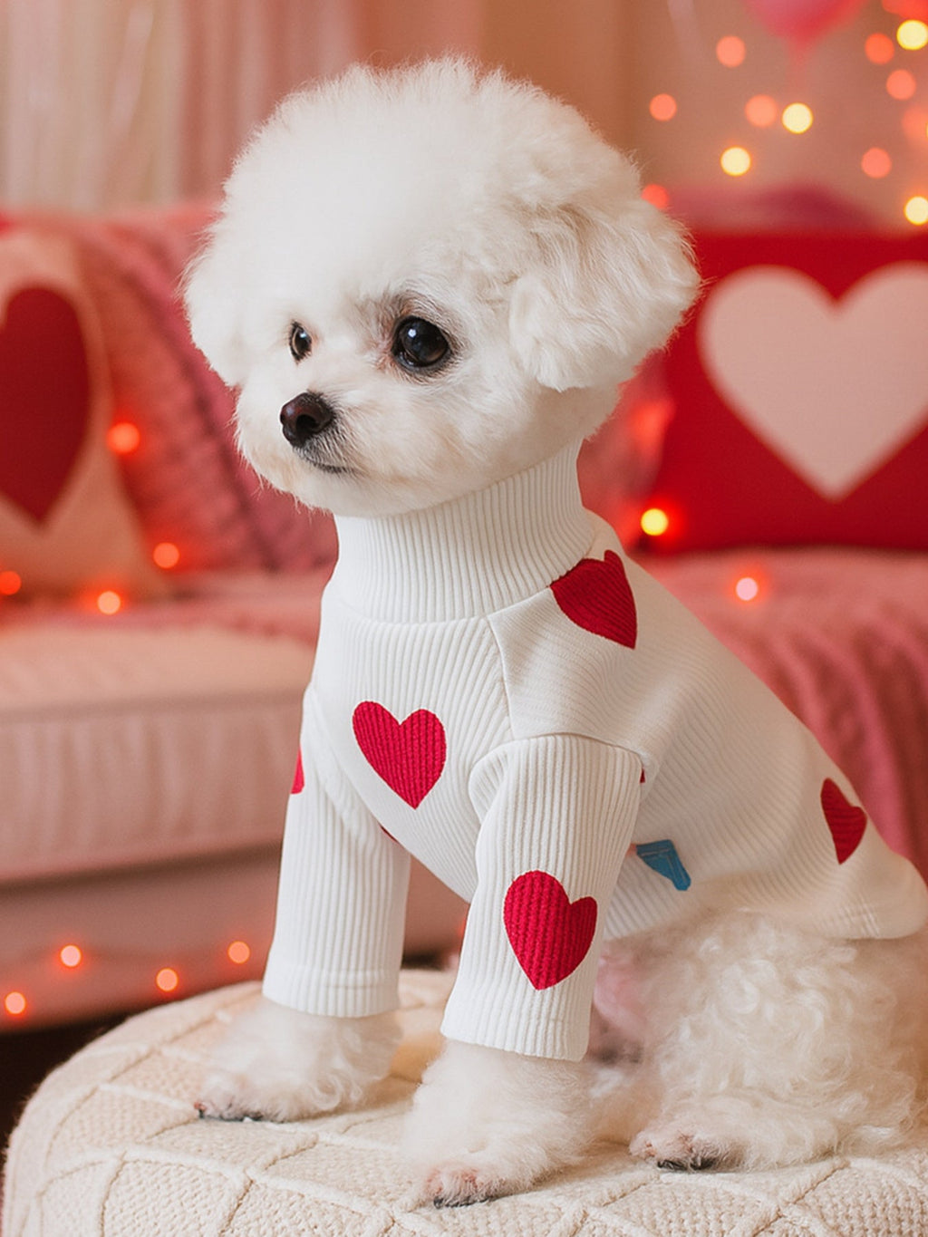 Heart Pattern Pet Sweater