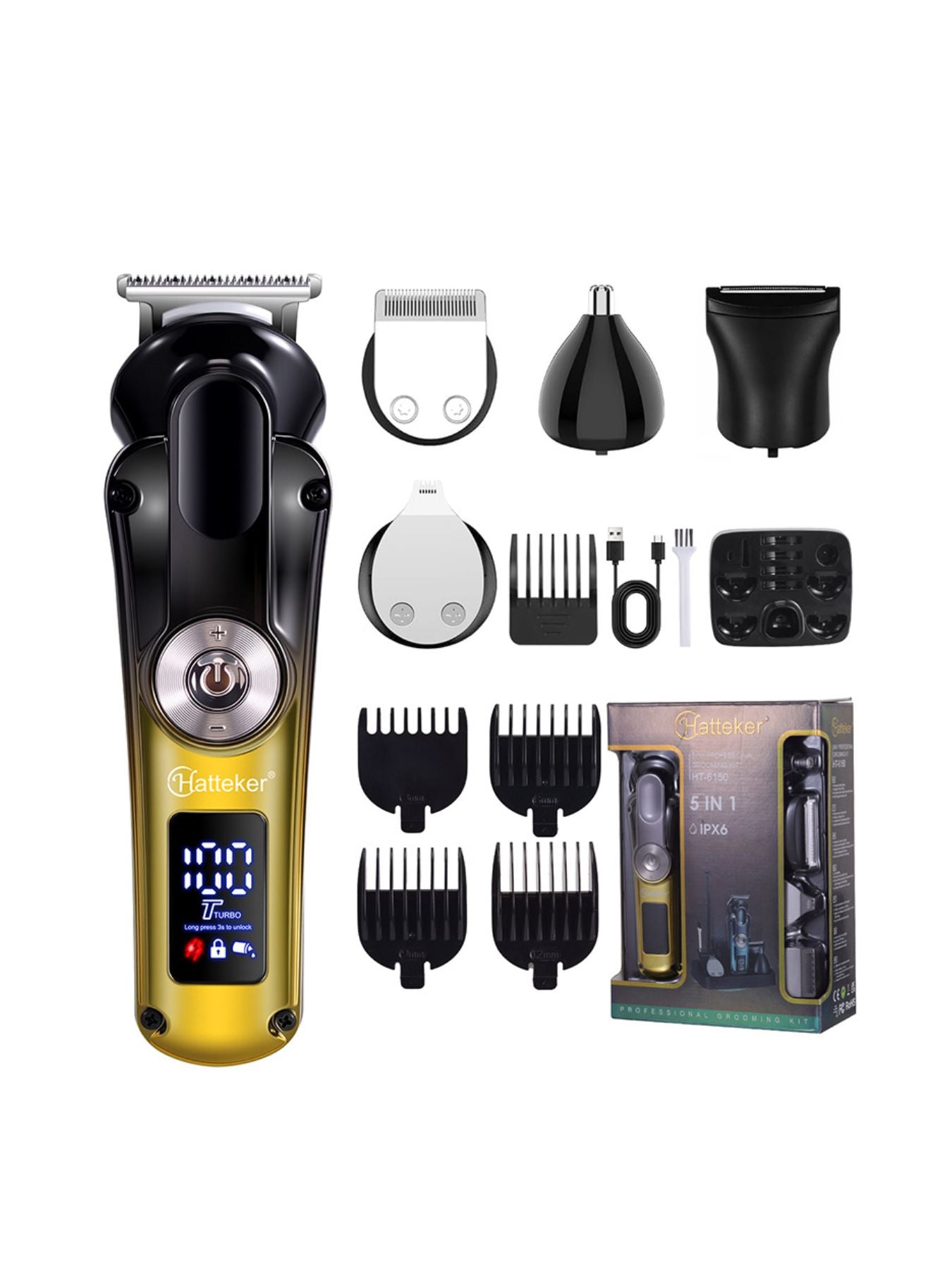 Cordless Hair Clipper with LED Display