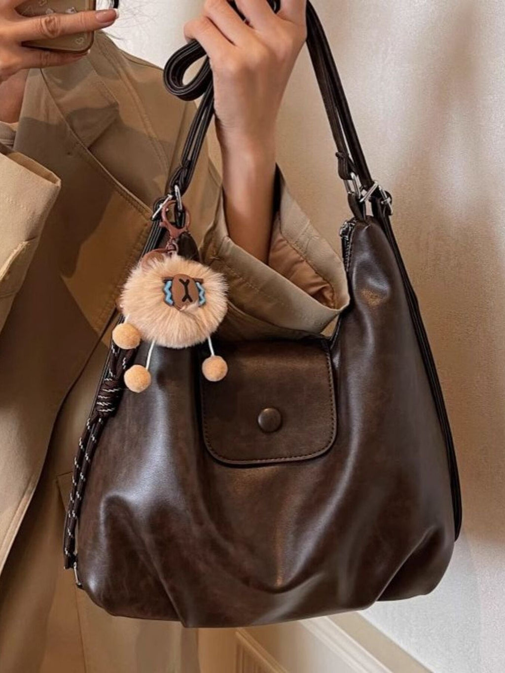 Vintage Style Leather Shoulder Bag
