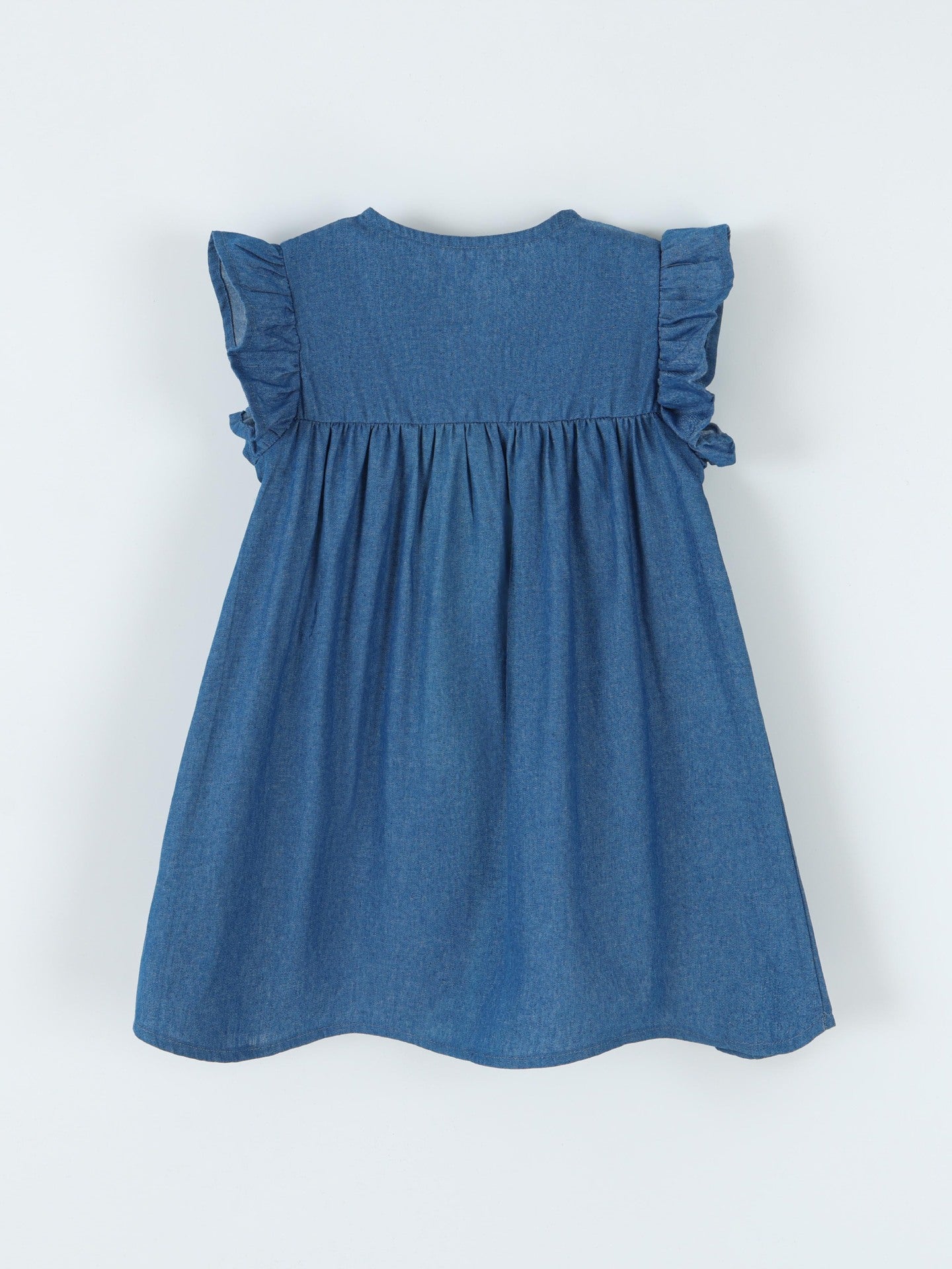 Children's Embroidered Denim A-Line Dress