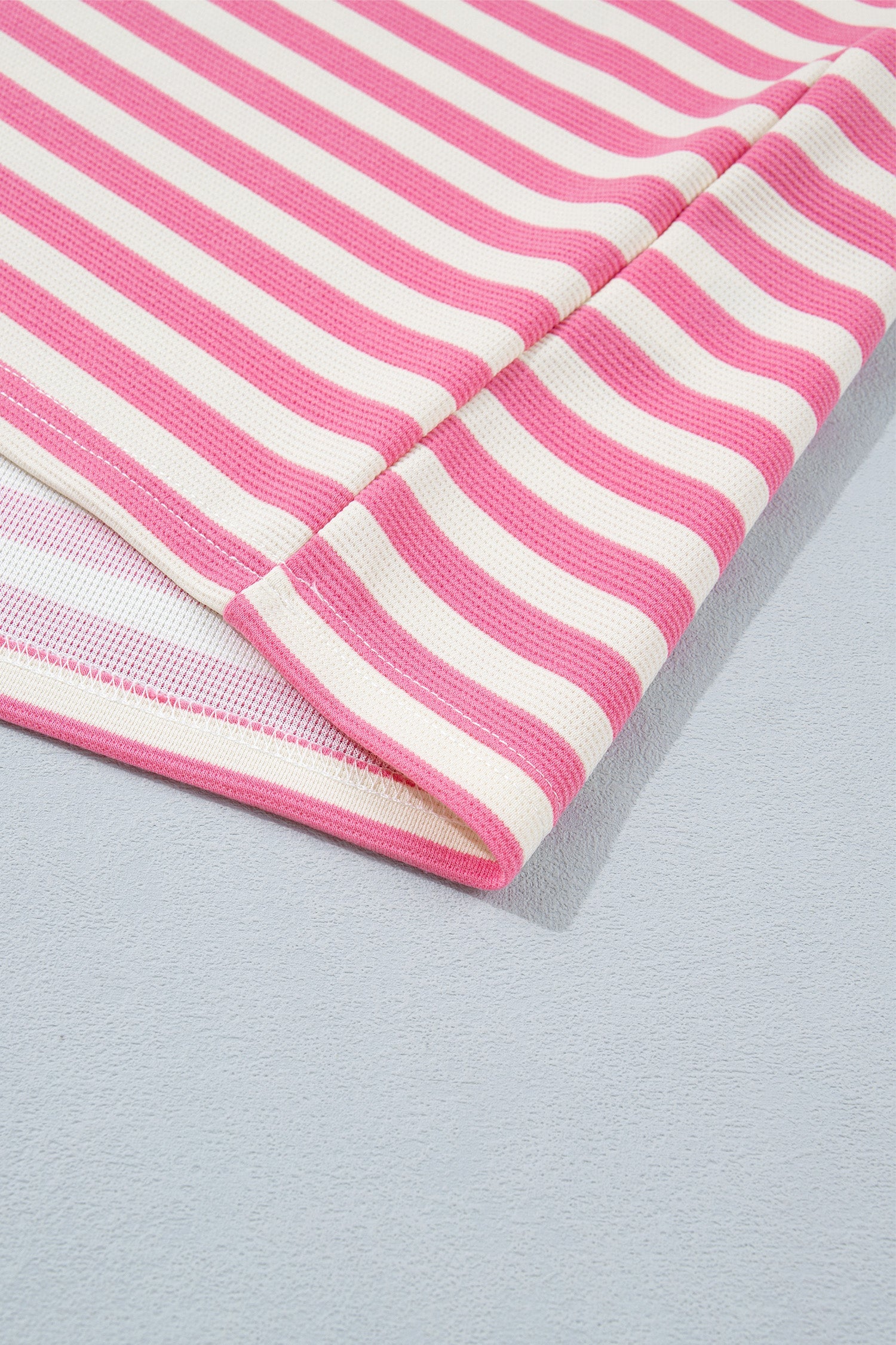 Pink Stripe Contrast Patchwork Short Sleeve T Shirt Shift Dress
