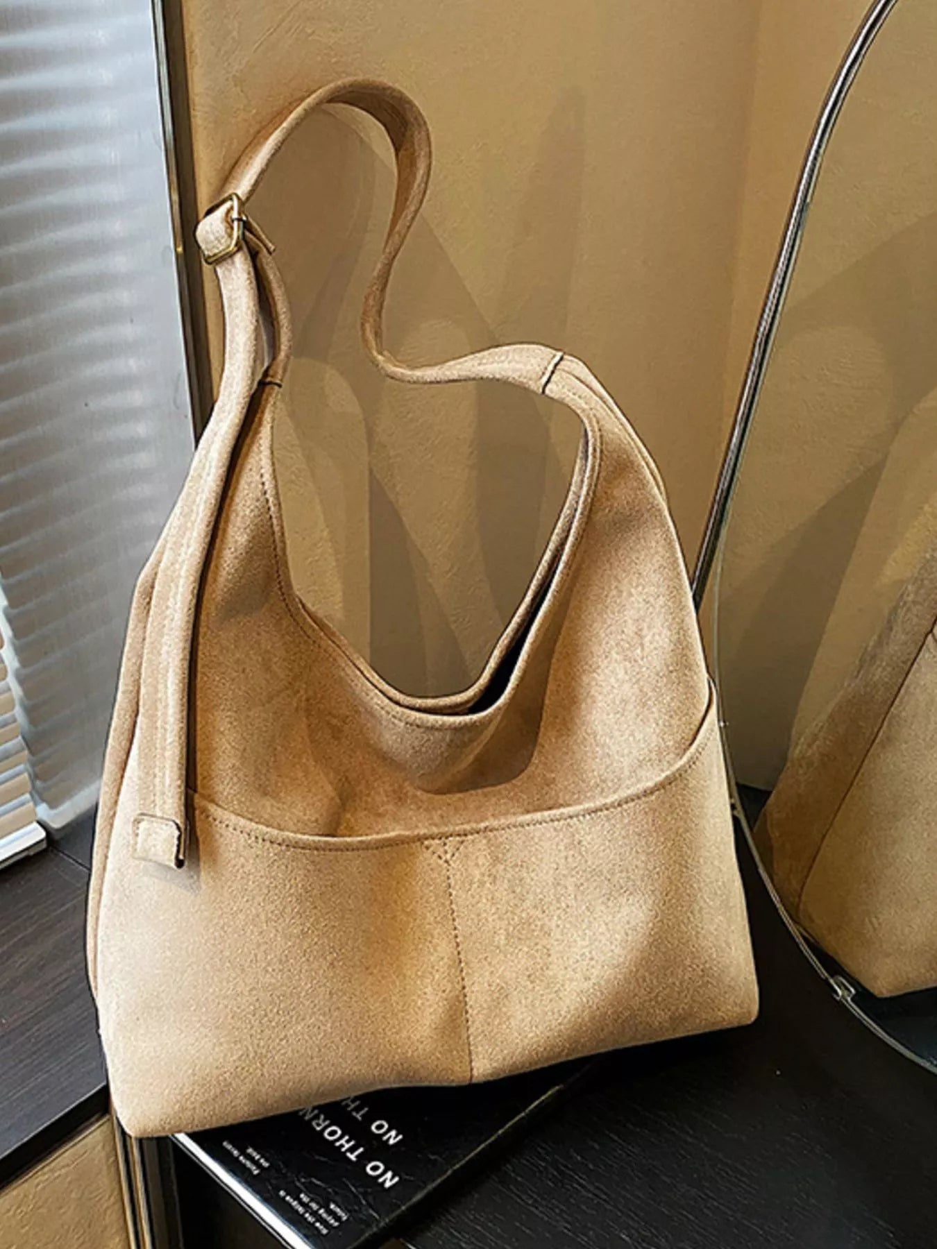 Minimalist Suede Shoulder Bag