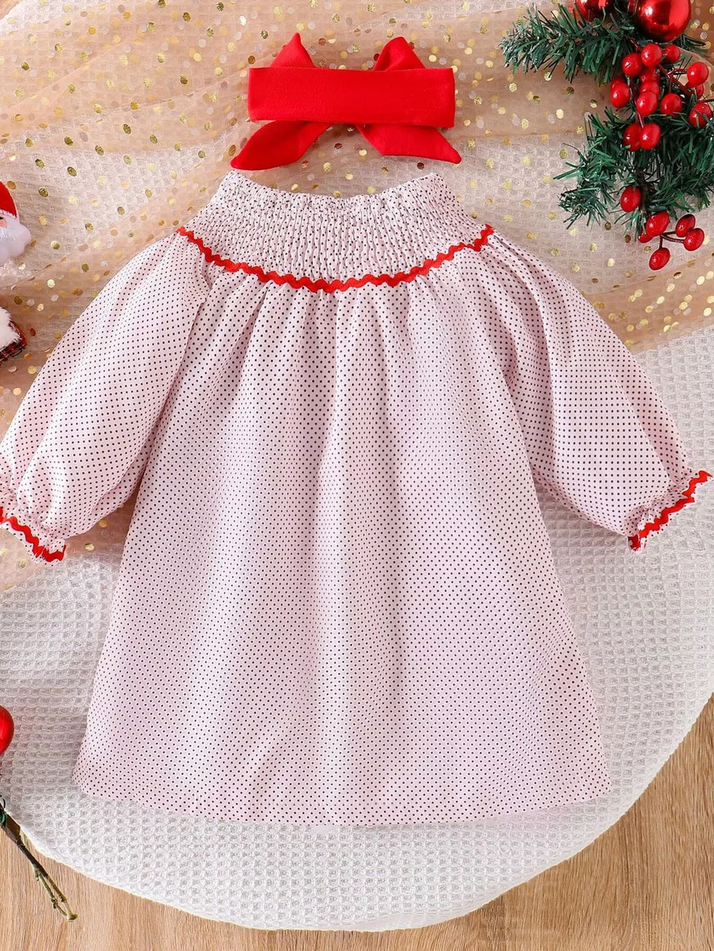 Children's Christmas Santa Embroidered Dress