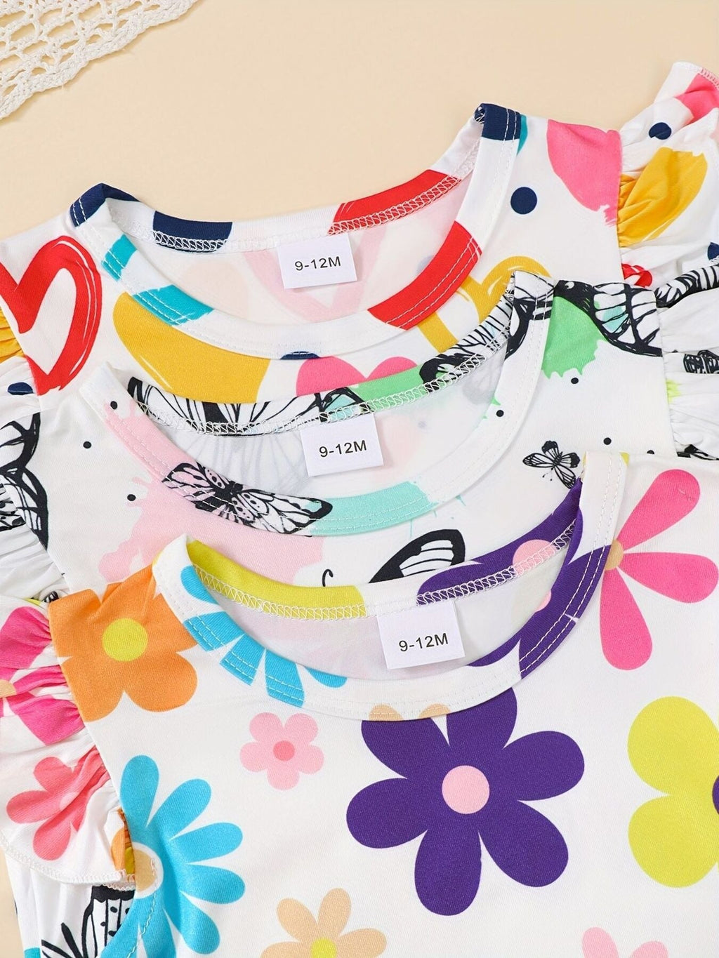 Children's 6 Piece Printed Tee and Shorts Set