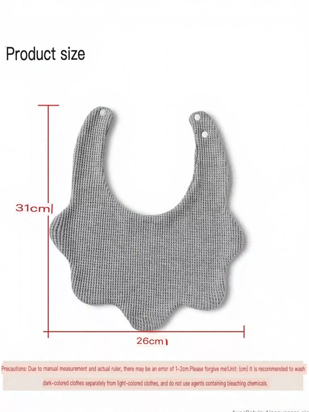 Thick Double-Sided Cotton Bib Drool Bandana with Scalloped Edge