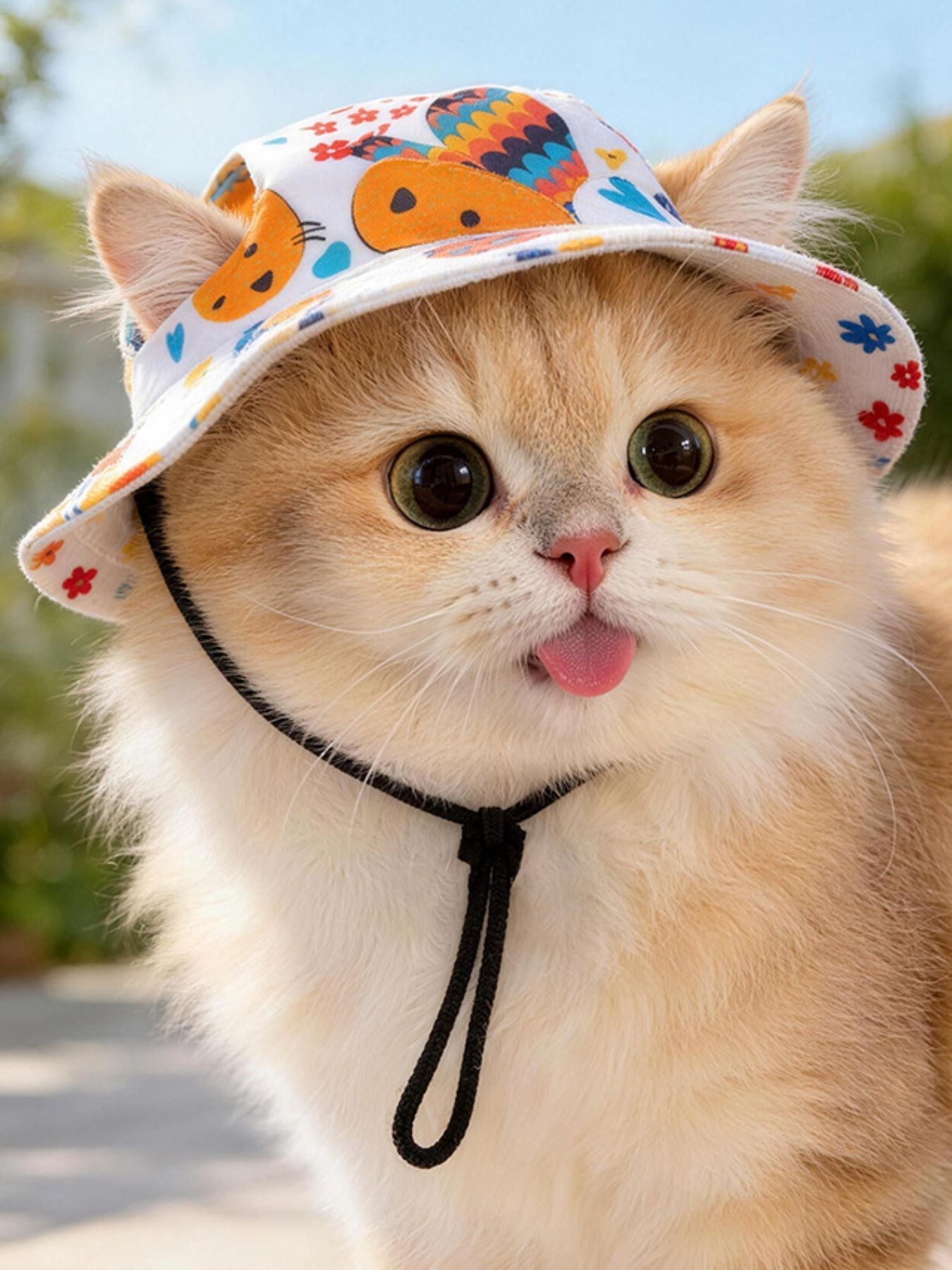 Adjustable Chin Strap Pet Bucket Hat