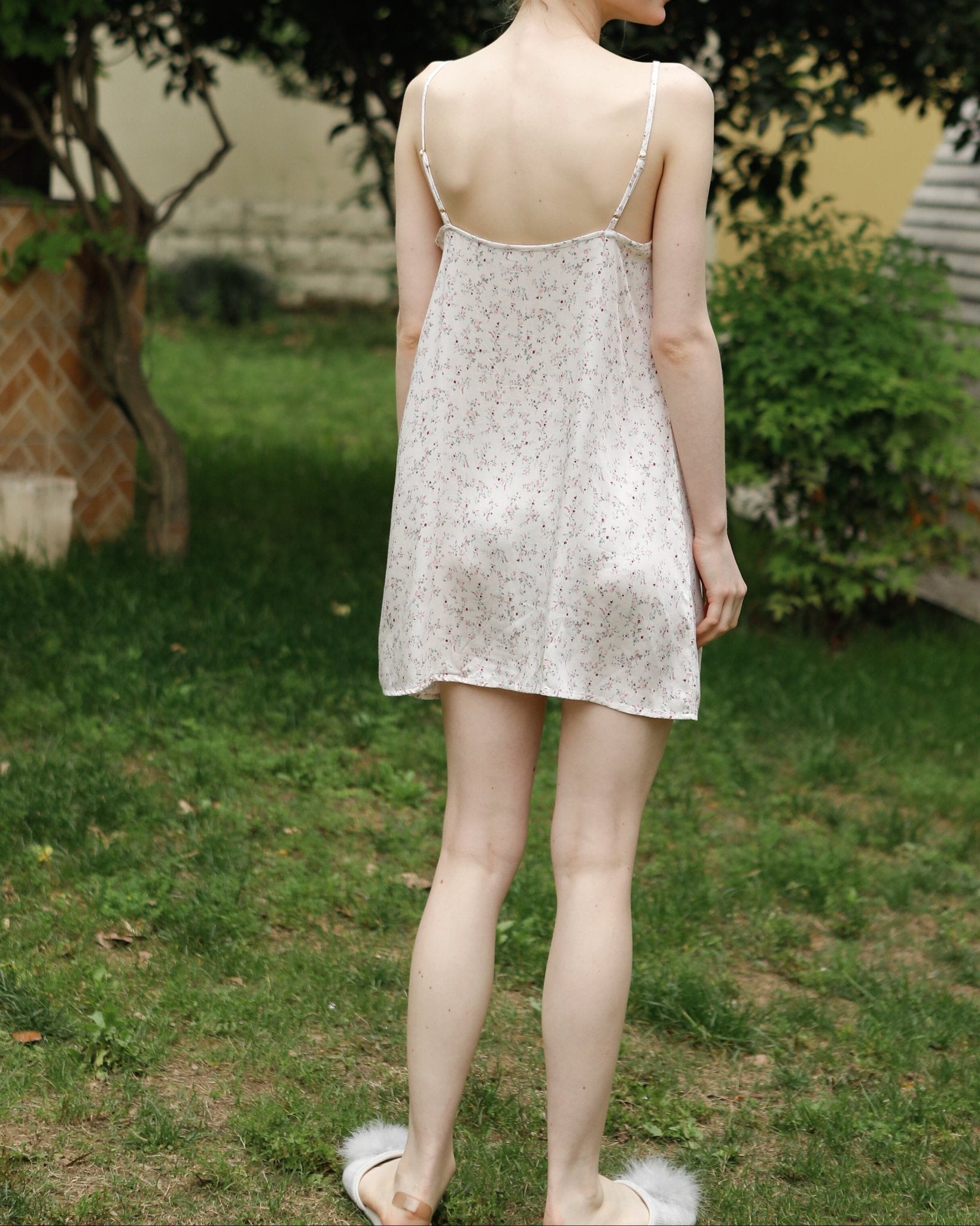 Fresh Floral Nightgown Pajama Dress / Yellow Floral