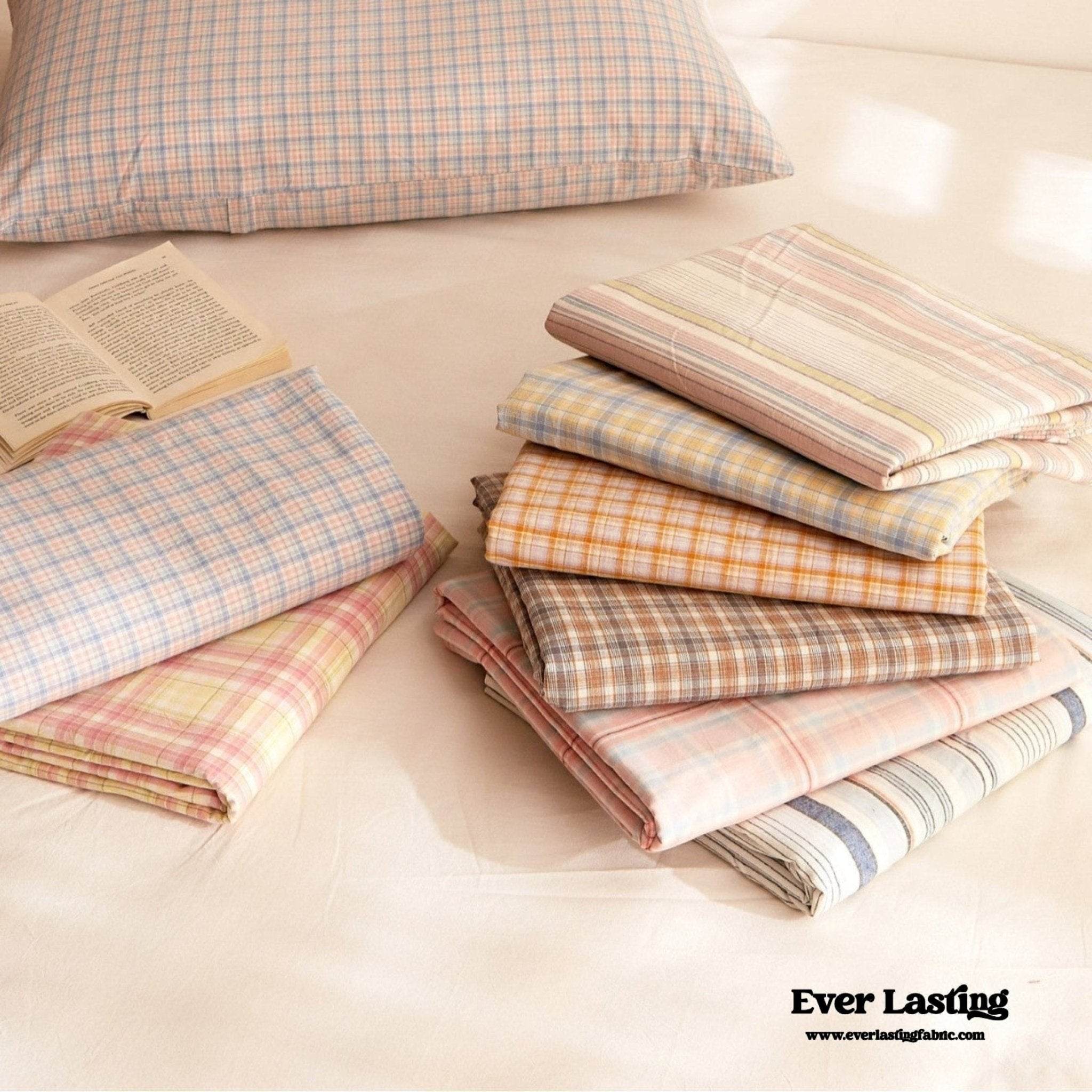 Fresh Plaid Washed Cotton Duvet Cover