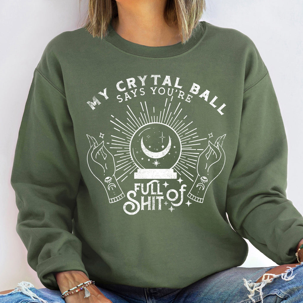 My Crystal Ball Vintage Halloween Fortune Telling Mystic Night Illustration Sweatshirt