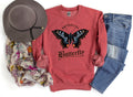 Anti Social Butterfly Ultra Cozy Premium Cotton Blend Bold Graphic Statement Print Sweatshirt