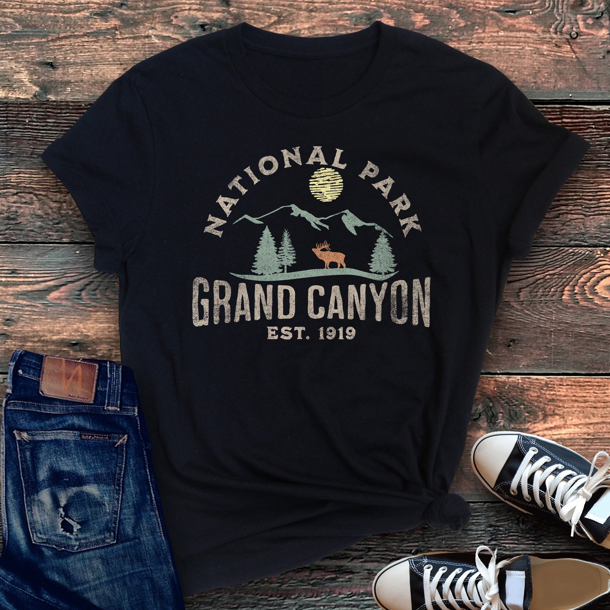 Grand Canyon National Park Scenic Print Nature Landscape Premium Soft Graphic Tee