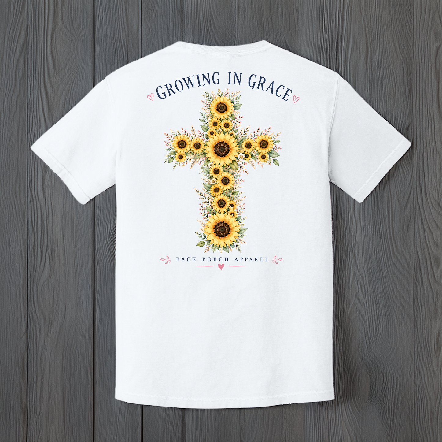 Growing In Grace Sunflower Cross T-Shirt