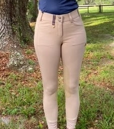 Coquet High Waist Hunter Coolmax Vegan Tan Knee Patch Breeches