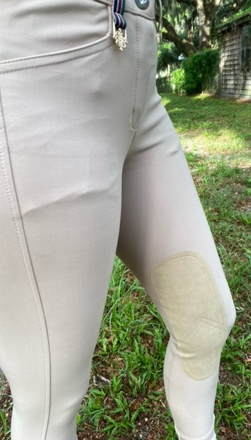 Coquet High Waist Hunter Coolmax Vegan Tan Knee Patch Breeches