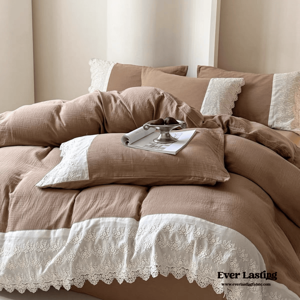 Margaux Lace Double Gauze Bedding Set / Sage Green