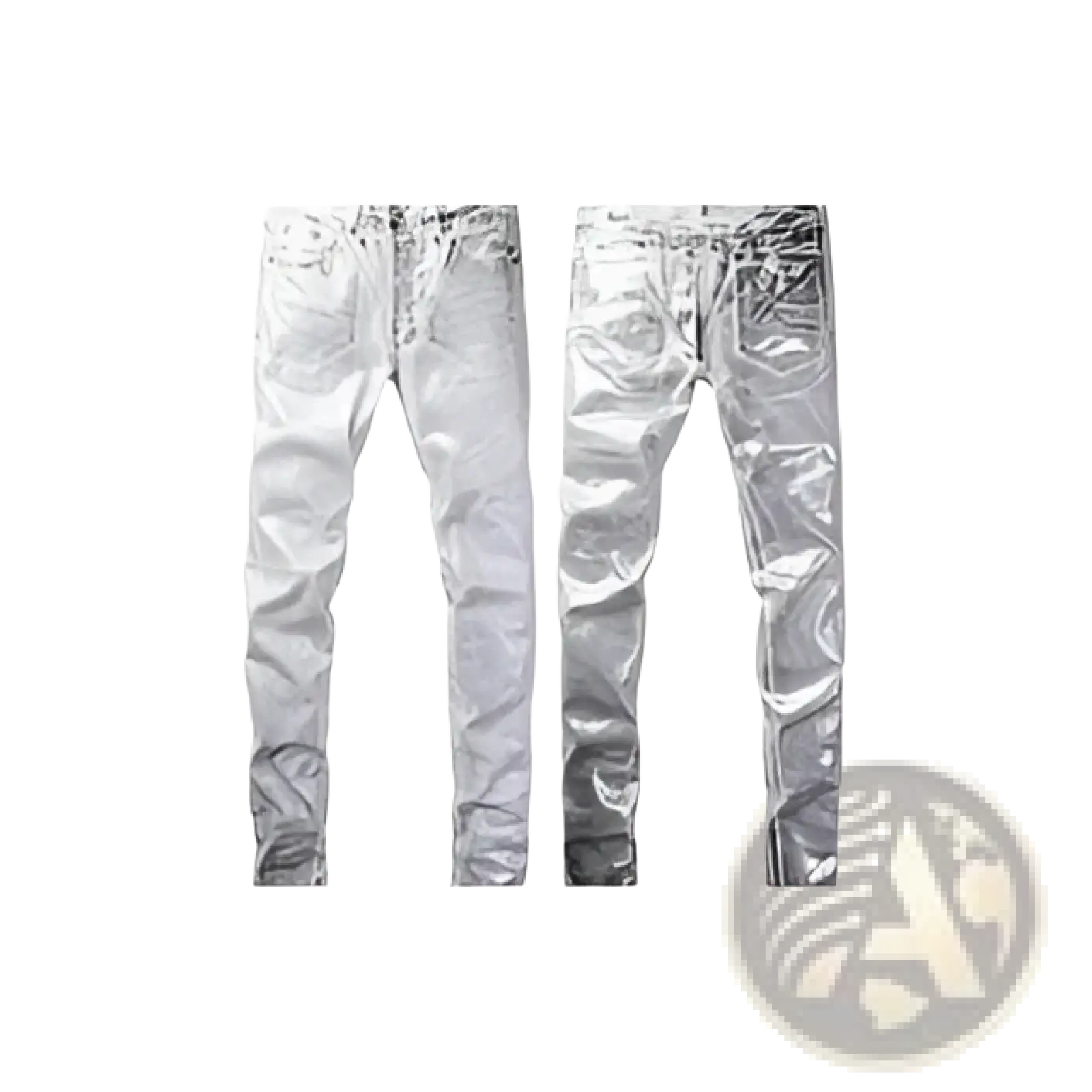 Men's Distressed Slim Fit Patchwork Denim Jeans